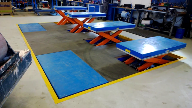 Mesa elevadora de simple tijera